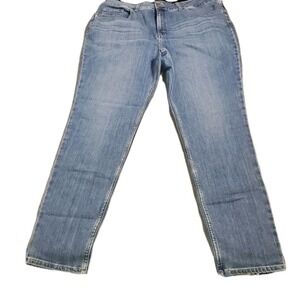 Lee Woman's Medium Wash Jeans,Straight Leg,Size 18w